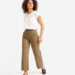 Everlane Wide-Leg Crop Pant in Ochre, size 0